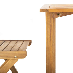 Safavieh GALLO Outdoor Bistro Set - Elegant Two-Piece Patio Furniture for Charming Balcony Dining Spaces Natural PAT6751A