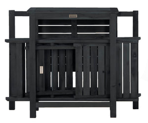 Safavieh GALLO Outdoor Bistro Set - Elegant Two-Piece Patio Furniture for Charming Balcony Dining Spaces Dark Slate Gray PAT6751B