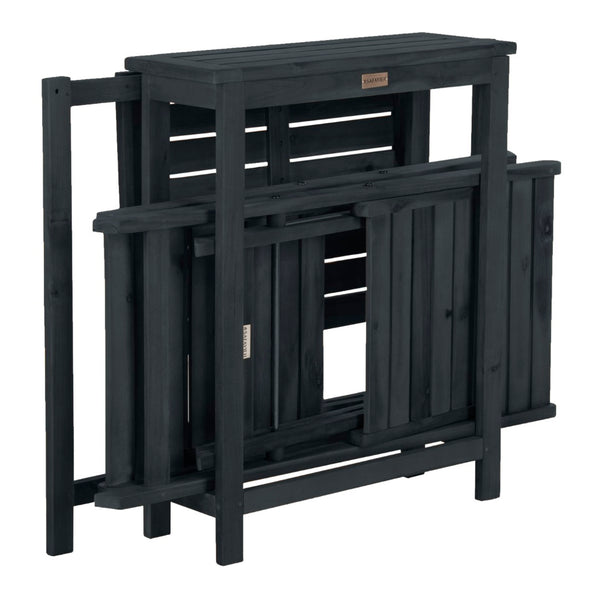 Safavieh GALLO Outdoor Bistro Set - Elegant Two-Piece Patio Furniture for Charming Balcony Dining Spaces Dark Slate Gray PAT6751B