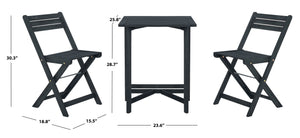Safavieh GALLO Outdoor Bistro Set - Elegant Two-Piece Patio Furniture for Charming Balcony Dining Spaces Dark Slate Gray PAT6751B