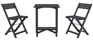 Safavieh GALLO Outdoor Bistro Set - Elegant Two-Piece Patio Furniture for Charming Balcony Dining Spaces Dark Slate Gray PAT6751B