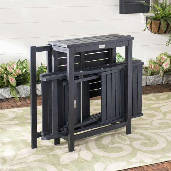 Safavieh GALLO Outdoor Bistro Set - Elegant Two-Piece Patio Furniture for Charming Balcony Dining Spaces Dark Slate Gray PAT6751B