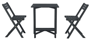 Safavieh GALLO Outdoor Bistro Set - Elegant Two-Piece Patio Furniture for Charming Balcony Dining Spaces Dark Slate Gray PAT6751B