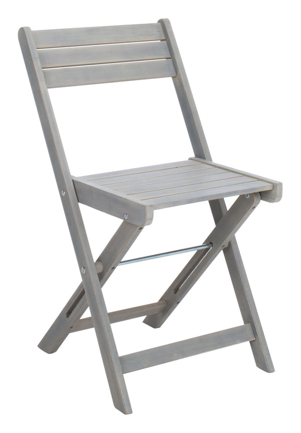 Safavieh GALLO Outdoor Bistro Set - Elegant Two-Piece Patio Furniture for Charming Balcony Dining Spaces Ash Grey PAT6751C