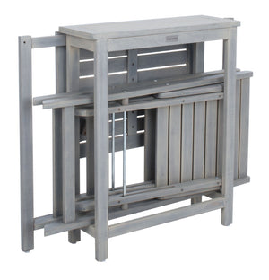 Safavieh GALLO Outdoor Bistro Set - Elegant Two-Piece Patio Furniture for Charming Balcony Dining Spaces Ash Grey PAT6751C