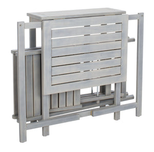 Safavieh GALLO Outdoor Bistro Set - Elegant Two-Piece Patio Furniture for Charming Balcony Dining Spaces Ash Grey PAT6751C