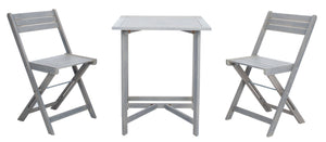 Safavieh GALLO Outdoor Bistro Set - Elegant Two-Piece Patio Furniture for Charming Balcony Dining Spaces Ash Grey PAT6751C