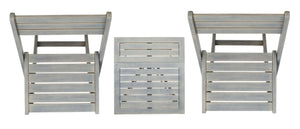 Safavieh GALLO Outdoor Bistro Set - Elegant Two-Piece Patio Furniture for Charming Balcony Dining Spaces Ash Grey PAT6751C