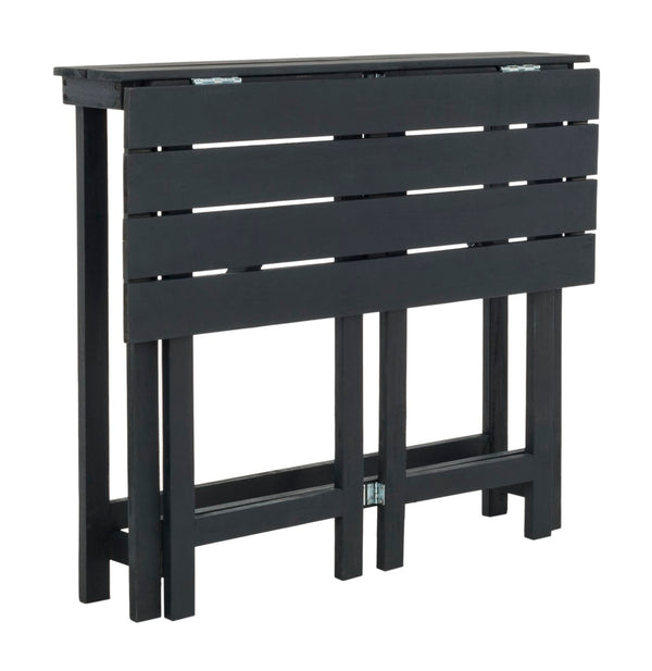 Safavieh WILTON Corner Lounge Set for Balconies – Cozy Wooden Outdoor Furniture for Small Spaces & Style Dark Slate Gray / Beige PAT6754C