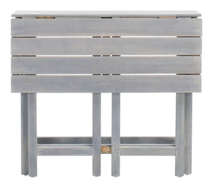 Safavieh WILTON Corner Lounge Set for Balconies – Cozy Wooden Outdoor Furniture for Small Spaces & Style Ash Grey / White PAT6754D