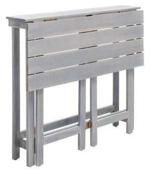Safavieh WILTON Corner Lounge Set for Balconies – Cozy Wooden Outdoor Furniture for Small Spaces & Style Ash Grey / White PAT6754D
