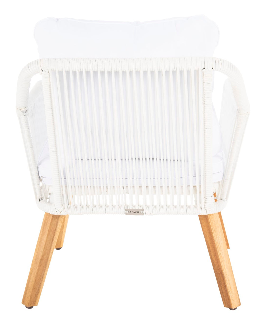 Safavieh Aldric 4Piece Outdoor Set Natural/White PAT6757A