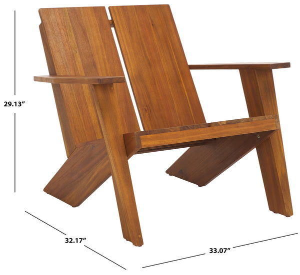 Safavieh Maya Adirondack Chair In Premium Teak – Stylish Outdoor Seating For Ultimate Relaxation & Comfort Teak Wood Pat6800a