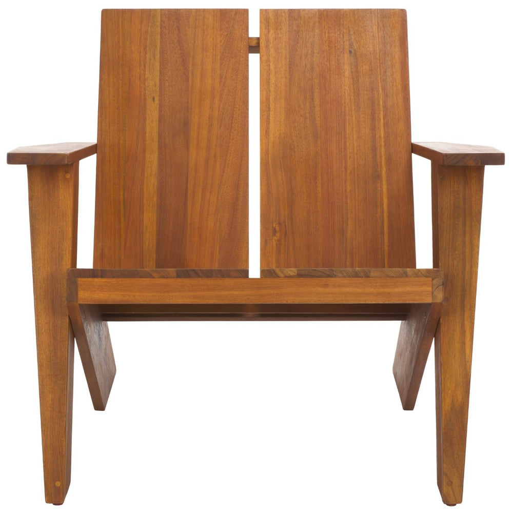 Safavieh MAYA Adirondack Chair - Solid Teak Wood for Timeless Comfort & Elegant Outdoor Living Decor PAT6800A