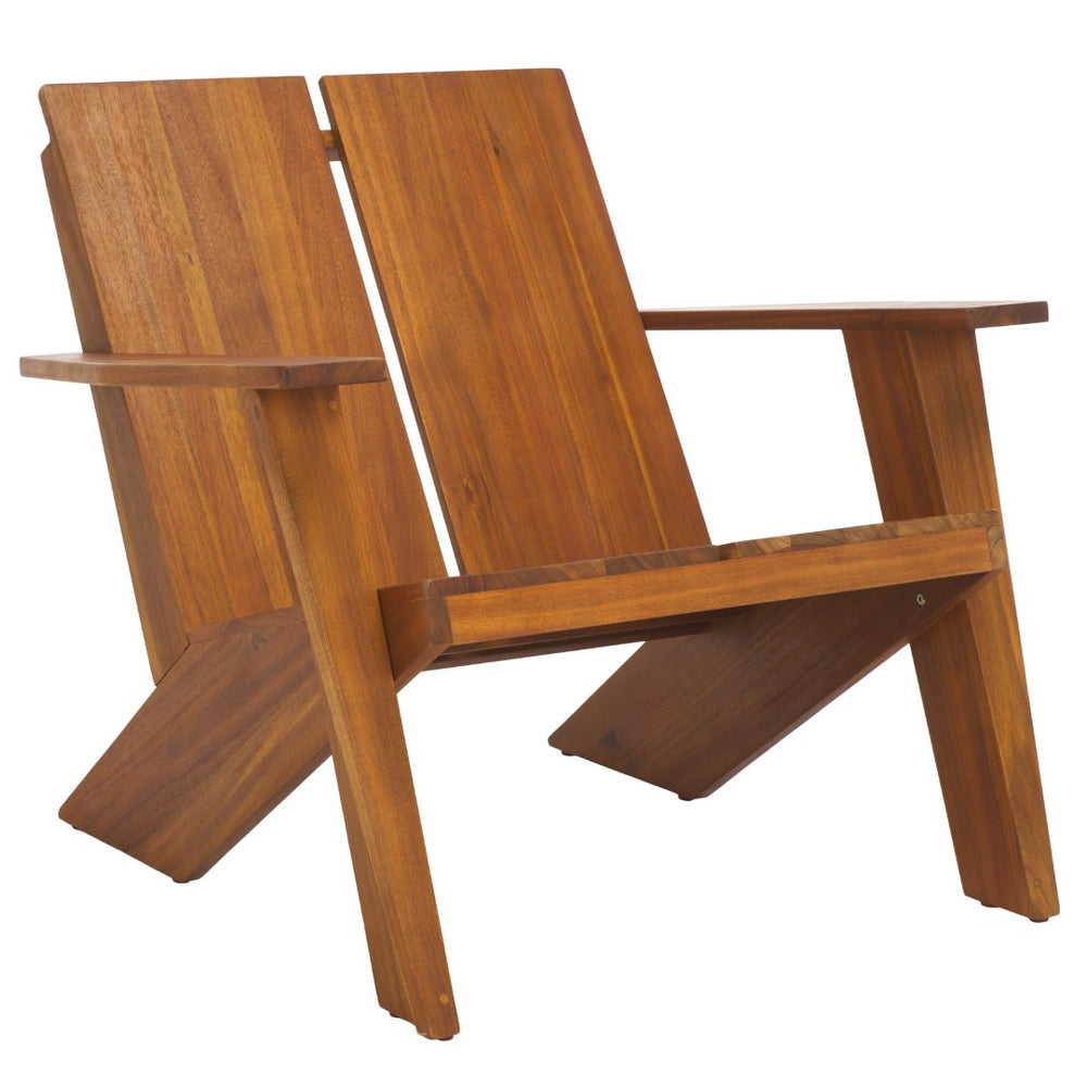 Safavieh MAYA Adirondack Chair - Solid Teak Wood for Timeless Comfort & Elegant Outdoor Living Decor PAT6800A