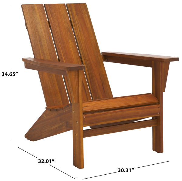 Safavieh Alton Teak Adirondack Chair - Stylish Outdoor Seating For Relaxation And Comfort In Any Space Teak Wood Pat6801a