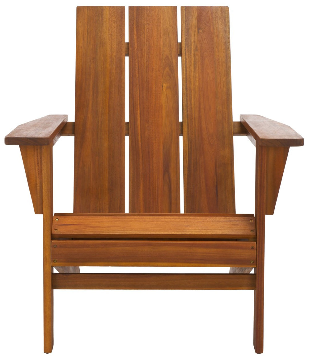 Safavieh ALTON Adirondack Chair in Teak – Classic Outdoor Comfort with Ergonomic Design for Relaxation PAT6801A