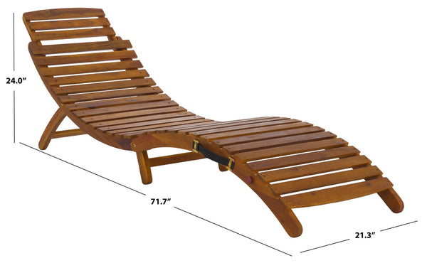 Safavieh Fanty Folding Sunlounger In Elegant Teak - Durable, Stylish, And Perfect For Outdoor Relaxation! Teak Wood Pat6803a