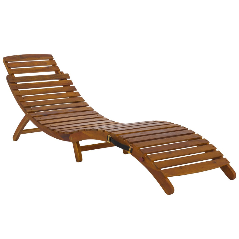 Safavieh FANTY Folding Sunlounger in Teak – Stylish, Durable Outdoor Lounger for Relaxation & Easy Storage PAT6803A