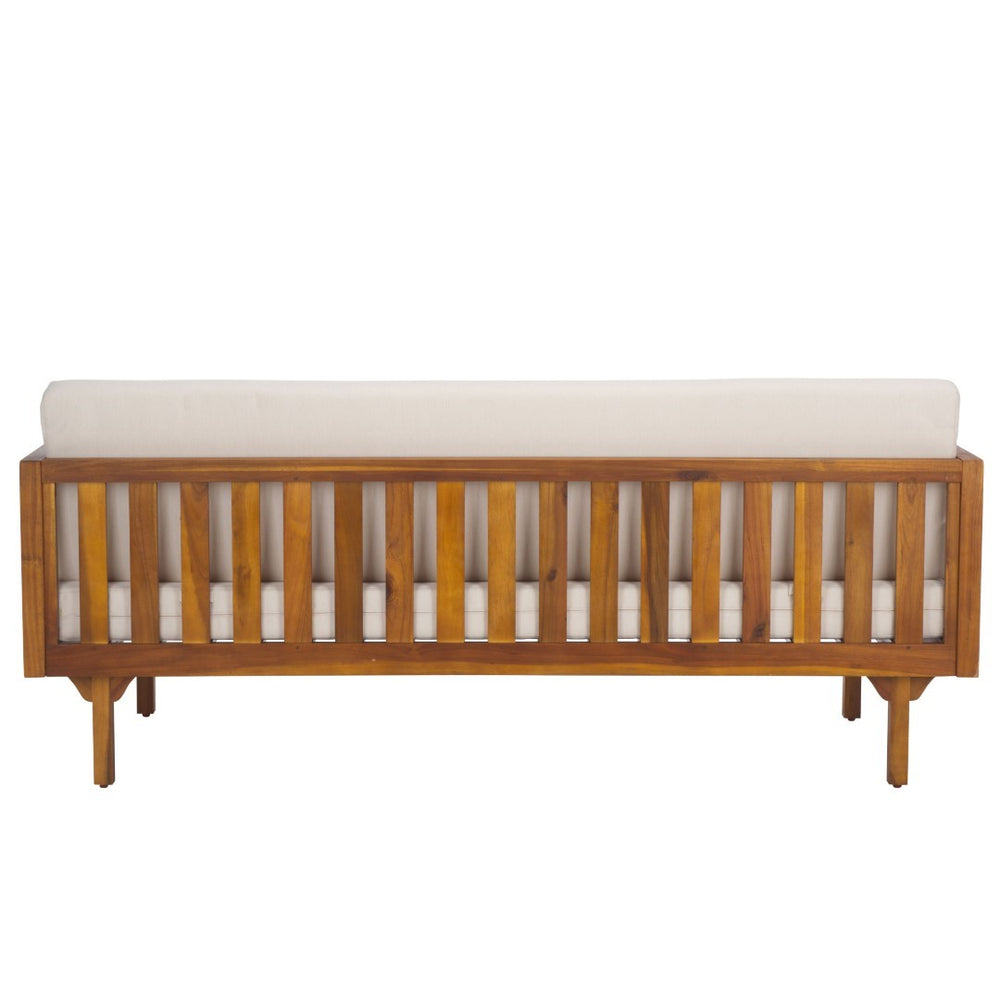 Safavieh Napoli 3-seater Bench - Timeless Outdoor Seating For Relaxation And Entertaining In Style Teak Brown ,Cream Wood Pat6804a