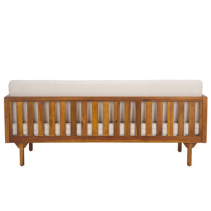 Safavieh Napoli 3-seater Bench - Timeless Outdoor Seating For Relaxation And Entertaining In Style Teak Brown ,Cream Wood Pat6804a