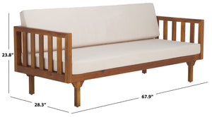 Safavieh Napoli 3-seater Bench - Timeless Outdoor Seating For Relaxation And Entertaining In Style Teak Brown ,Cream Wood Pat6804a