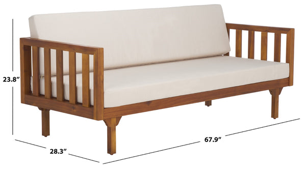 Safavieh Napoli 3-seater Bench - Timeless Outdoor Seating For Relaxation And Entertaining In Style Teak Brown ,Cream Wood Pat6804a