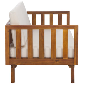 Safavieh Napoli 3-seater Bench - Timeless Outdoor Seating For Relaxation And Entertaining In Style Teak Brown ,Cream Wood Pat6804a