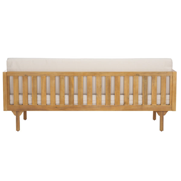 Safavieh Napoli 3-seater Bench - Timeless Outdoor Seating For Relaxation And Entertaining In Style Oak ,Cream Wood Pat6804b