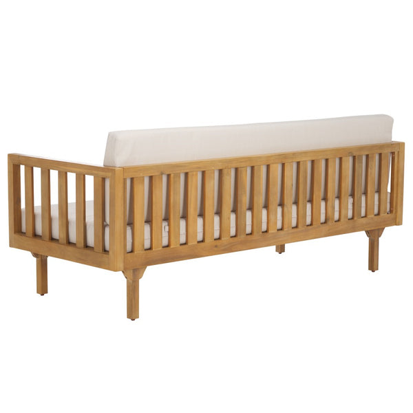 Safavieh Napoli 3-seater Bench - Timeless Outdoor Seating For Relaxation And Entertaining In Style Oak ,Cream Wood Pat6804b