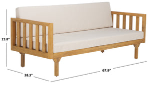 Safavieh Napoli 3-seater Bench - Timeless Outdoor Seating For Relaxation And Entertaining In Style Oak ,Cream Wood Pat6804b
