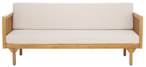 Safavieh Napoli 3-seater Bench - Timeless Outdoor Seating For Relaxation And Entertaining In Style Oak ,Cream Wood Pat6804b