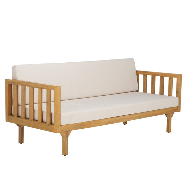 Safavieh Napoli 3-seater Bench - Timeless Outdoor Seating For Relaxation And Entertaining In Style Oak ,Cream Wood Pat6804b