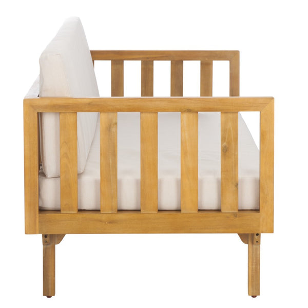 Safavieh Napoli 3-seater Bench - Timeless Outdoor Seating For Relaxation And Entertaining In Style Oak ,Cream Wood Pat6804b