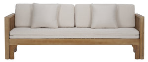 Safavieh Napoli Bench & Bed - Versatile Outdoor Seating, Luxurious Comfort For Relaxation And Style Oak ,Cream Wood Pat6805b