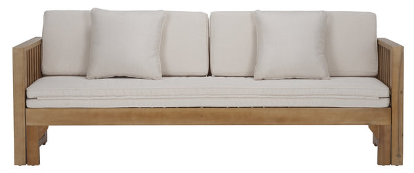 Safavieh Napoli Bench & Bed - Versatile Outdoor Seating, Luxurious Comfort For Relaxation And Style Oak ,Cream Wood Pat6805b