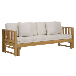 Safavieh Napoli Bench & Bed - Versatile Outdoor Seating, Luxurious Comfort For Relaxation And Style Oak ,Cream Wood Pat6805b