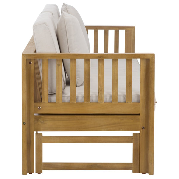 Safavieh Napoli Bench & Bed - Versatile Outdoor Seating, Luxurious Comfort For Relaxation And Style Oak ,Cream Wood Pat6805b