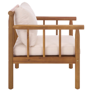 Safavieh Cardori Chair Set Of 2 - Elegant Teak Frame With Cream Cushioned Seats For Stylish Comfort Teak Brown ,Cream Wood,Fabric,Foam Pat6807a-set2