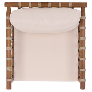 Safavieh Sabrina Chair Set Of 2 – Stylish Teak & Creme Outdoor Seating For Comfortable Relaxation & Elegance Teak Brown ,Cream Wood,Fabric,Foam Pat6809a-set2