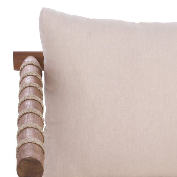 Safavieh Sabrina Bench And Table Set - Elegant Teak And Cream Outdoor Furniture For Stylish Gatherings Teak Brown ,Cream Wood,Fabric,Foam Pat6810a