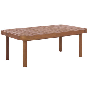 Safavieh Sabrina Bench And Table Set - Elegant Teak And Cream Outdoor Furniture For Stylish Gatherings Teak Brown ,Cream Wood,Fabric,Foam Pat6810a
