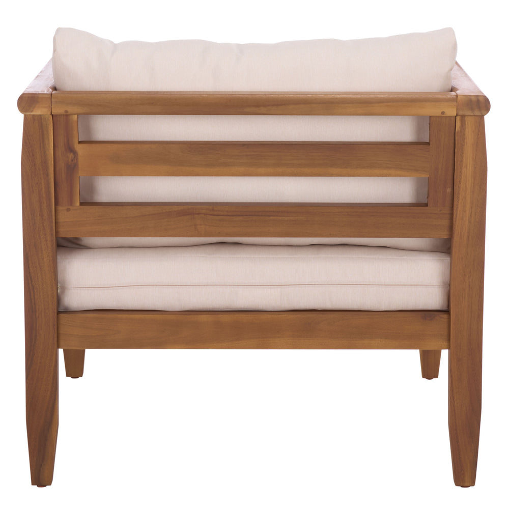 Safavieh Alta Chair Set Of 2 - Elegant Teak Brown Finish With Cream Upholstery For Timeless Comfort & Style Teak Brown ,Cream Wood,Fabric,Foam Pat6811a-set2