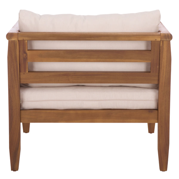 Safavieh Alta Chair Set Of 2 - Elegant Teak Brown Finish With Cream Upholstery For Timeless Comfort & Style Teak Brown ,Cream Wood,Fabric,Foam Pat6811a-set2