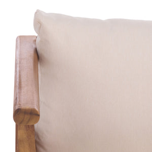 Safavieh Alta Chair Set Of 2 - Elegant Teak Brown Finish With Cream Upholstery For Timeless Comfort & Style Teak Brown ,Cream Wood,Fabric,Foam Pat6811a-set2