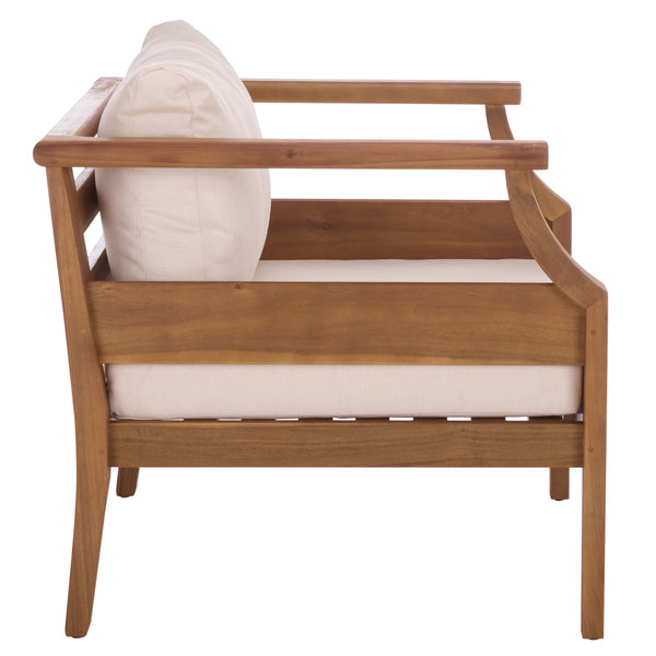 Safavieh Alta Chair Set Of 2 - Elegant Teak Brown Finish With Cream Upholstery For Timeless Comfort & Style Teak Brown ,Cream Wood,Fabric,Foam Pat6811a-set2