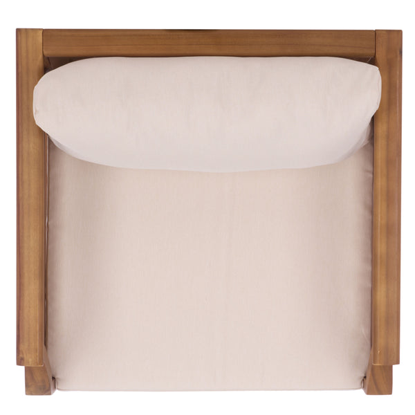 Safavieh Alta Chair Set Of 2 - Elegant Teak Brown Finish With Cream Upholstery For Timeless Comfort & Style Teak Brown ,Cream Wood,Fabric,Foam Pat6811a-set2