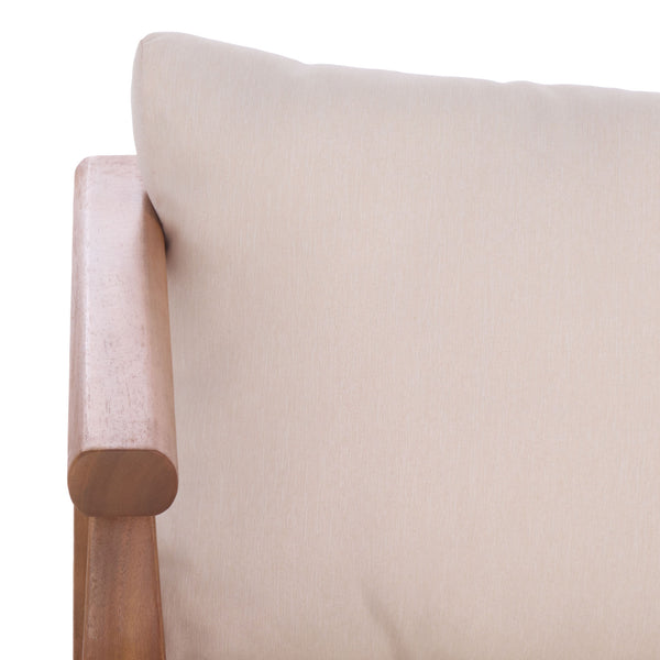 Safavieh Alta Bench + Table Set - Elegant Teak And Cream Finish For Stylish Indoor/Outdoor Comfort & Charm Teak Brown ,Cream Wood,Fabric,Foam Pat6812a