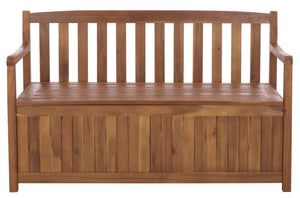 Safavieh Kelter Bench Box - Elegant Teak Wood Storage Seat For Stylish Home Decor & Outdoor Spaces Teak Wood Pat6813a