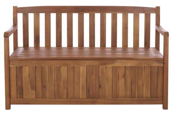 Safavieh Kelter Bench Box - Elegant Teak Wood Storage Seat For Stylish Home Decor & Outdoor Spaces Teak Wood Pat6813a